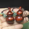 Pingente de Fortuna de Cabacinha Pequena com Chifre de Rinoceronte e Jacarandá, Corrente de Celular de Madeira e Pingente para Bolsa para Homens e Mulheres, Presente Simples