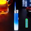 Nuevo mini encendedor inflable de rueda de esmerilado, a prueba de viento, llama azul con bloqueo de seguridad, ligero, fácil de transportar, venta caliente en TikTok