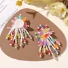Parches de tela con forma de flor de cristal iridiscente con borlas de moda coreana para pendientes DIY, accesorios para el cabello, decoraciones para zapatos, colgantes para ropa y accesorios