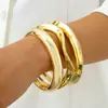 Joyería Europea y Americana, Pulsera Redonda Geométrica de Metal Liso, Moderna, Sencilla, Diseño de Nicho, Pulsera Exagerada al por Mayor