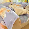 Conjunto de Cama de Algodão Simples Escovado Classe A Quatro Peças Cobertura de Edredom para Dormitório Estudantil Lençóis de Cama Conjunto de Três Peças Cobertura de Edredom de Algodão Lavado Atacado