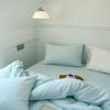 Algodão Classe A fio de dupla camada produto único lençol de cama peça única cobre-leito cor sólida gaze fio enrugado macio e confortável roupa de cama fresca
