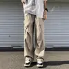 Overoles Sumergidos de Alta Calidad para Hombre Primavera y Verano Estilo Americano Marca de Moda Vibe Pantalones Funcionales Sueltos Pierna Ancha Pantalones Casuales