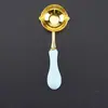 Cuchara Dorada Doble Cuchara para Pintura a Fuego Herramienta de Sellado para Pintura a Fuego Sellos Herramientas Accesorios Cuchara Calentadora de Cera en Grano Venta al por Mayor