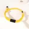 Pulseira Tubular Europeia e Americana Transfronteiriça com Cordão Duplo Colorida Aço Inoxidável Cor Impressão e Gravação Pulseira de Corda Trançada Ajustável
