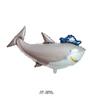 Vida Marina Pirata Forma de Tiburón Globo de Película de Aluminio Decoración de Escena de Jardín de Niños para Fiesta de Cumpleaños Infantil Flotando en el Aire
