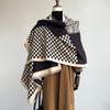 Outono e inverno pied-de-poule feminino cashmere cachecol quente leve moda de luxo estilo europeu e americano xadrez manta escritório xale