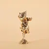 Adornos de Escritorio de Mono Rey de Latón Vintage Cabeza Reforzada Mono Rey de la Nube Adornos Creativos de Mascota para el Té Vajilla Vieja de Bronce
