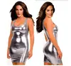 Tirante de lencería sexy imitación piel charol cara brillante vestido sexy europeo y americano vestido de escenario discoteca comercio exterior Mayoreo