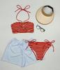 Traje de Banho Listrado Retro Coreano Novo Transfronteiriço Feminino com Decote Halter Nicho Bikini para Fonte Termal Moda Praia de Férias Fábrica de Origem