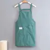 Avental de moda masculino e feminino para cozinha em algodão listrado, avental de cintura respirável para trabalho com logo, fornecimento imediato por atacado
