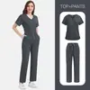 Ropa para Lavar a Mano Bordada Traje Dividido Ropa Quirúrgica para Dentista Oral Ropa de Trabajo para Clínica Secado Rápido Ropa para Enfermeras Venta al por Mayor