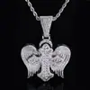 Collar Hip-Hop para Hombre con Colgante de Zirconia Cruzado Popular Transfronterizo Europeo y Americano Joyería Retro Personalizada Personalización