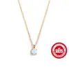 Collar de ópalo de plata de ley S925 colgante de ópalo clásico de cuatro garras collar para la clavícula estilo idéntico al de las celebridades de Internet TikTok accesorios exquisitos