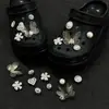 Acessórios com ilhós para corrente, charmosos pingentes de sapato DIY, acessórios de alta qualidade, flores de pérola para sapato, decorações de fivela de sapato removíveis