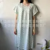 Vestido de Algodón y Seda para Mujer, Verano Manga Corta, Moderno y Elegante, Dobladillo Ancho Camisón, Estilo Mamá Joven, Modelo 2025