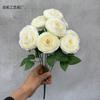 Paquete de 9 cabezas de flores artificiales de mano para bodas de Lulian, decoración del hogar, flores falsas, comercio exterior, flores de seda al por mayor, venta caliente transfronteriza