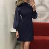 Vestido mini ajustado de manga larga con perlas y gasa de estilo europeo y americano de AliExpress y Amazon.