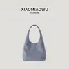 Otoño Invierno Coreano Retro Hobo Bolso de Mujer Versátil para el Trabajo Ligero Color Sólido Gamuza Felpa Bolso de Mano Pequeño para Llevar Sensación de Alta Gama