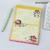 Colección de blocs de notas A5 desprendibles de dibujos animados, libro de páginas de colores para voltear, portapapeles de estudiante portátil, bloc de notas de mensajes
