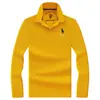 Camisa polo de manga larga para hombre de seda y algodón, nuevo estilo de otoño, con bordado de emblema de caballo, top casual versátil
