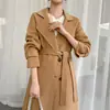 Nuevo Abrigo de Lana Doble Cara Otoño e Invierno 2024 para Mujer de Longitud Media con Cuello de Solapa y Cordones Abrigo de Lana Doble Cara
