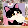 Gatito Lindo con Bufanda Pintura al Óleo Digital para Colorear DIY Interactivo Padre-Hijo Amigable para Principiantes Pintura Decorativa Acrílica
