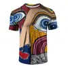Camiseta casual de manga corta para hombre con estampado digital abstracto, nueva de 2025, para uso diario, tela transpirable y ligera de verano