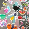 Adesivos à prova d'água de insetos e flores, caracol infantil, joaninha, abelha adesivos, copo d'água infantil, adesivos decorativos DIY para planner