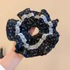 Scrunchie de Renda com Borda Estilo Pastoral Coreano e Japonês Elástico Alto Floral Tendência Anel de Cabelo para Penteado Updo Acessório de Cabelo Personalizado