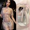 Lencería Sexy Bordada Floral, Tentación Sexy Transparente, Conjunto de Pijama Puro Deseo, Traje Cheongsam de la República de China, Dropshipping