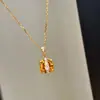 Anillo Amarillo, Collar Colgante Chispeante de Azúcar en Cubos, Aretes Cuadrados, Caramelo Amarillo Atractor de Riqueza, Buena Fortuna, Color Dorado Explosivo