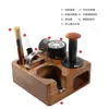 Suporte para Tamper de Café em Madeira de Nogueira 58mm Conjunto Universal de Ferramentas de Distribuição e Compactação Base da Alça do Tamper da Máquina de Café Madeira Sólida