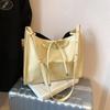 Bolso Tote de Moda Estilo Occidental 2025 Primavera Nuevo Casual Simple Trendy Commuter Texte Bolso de Hombro Cruzado para Mujer