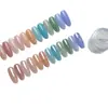 Manicura Alta Transparencia Relleno Luz Polvo de Cristal Nuevo Naranja Atardecer Polvo de Hada Aurora Uñas con Color Plateado Alto Brillo Polvo de Luz de Luna
