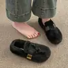 Zapatos planos y mullidos estilo coreano para mujer, para usar al aire libre en otoño/invierno, nueva colección 2026, sin cordones, zapatos Mary Jane de algodón mullidos, zapatos de algodón con forro polar