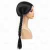 Peluca nueva de cosplay transfronteriza, peluca negra de doble trenza, peluca de disfraz de la Familia Addams, peluca completa para toda la cabeza, en stock