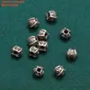 Plata de Ley Flor Pixiu Cubo Cuenta Redonda Separador Accesorios Retro Viejo DIY Hecho a Mano Material de Cuentas Gancho para Joyería Hebilla