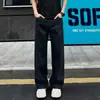 Jeans retro de mezclilla marrón estilo americano para hombre, 2026 nuevos pantalones largos rectos holgados adelgazantes de moda ropa de hombre