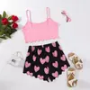 Conjunto de Pijama de Top Camisola y Shorts con Estampado de Corazones Estilo Europeo y Americano 2025 Estilo Puro Deseo