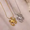 Colar com Pingente de Caranguejo Estilo Oceano em Aço Inoxidável e Ouro 18K Real Corrente para Férias na Praia Não Desbota em Aço Titânio