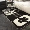 Alfombra Habitación Cama Manta de Mesita de Noche Se Puede Dormir y Sentar, No Lavable y Limpiable Negro Felpa Gruesa Habitación Sala de Estar Ventana Saliente Felpudo