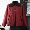 Abrigo corto para madres petite, colección otoño 2026, top con cuello, elegante chaqueta talla grande para mujeres de mediana edad y mayores