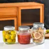 Frasco de vidrio sellado de grado alimenticio con tapa botella vacía asa plateada lata de sopa frasco de almacenamiento de miel mermelada Pepinillos botella de vidrio