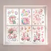 Decoraciones de Conejo de Pascua Flores para Coche Huevos de Colores Pegatinas Estáticas para Ventana Puerta Gabinete Mariposas Ambiente Pájaros Pequeños