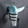 Aluminio Espacial Almacenamiento de Baño Secador de Pelo Estante de Almacenamiento Colgante de Pared para Baño Soporte para Secador de Pelo sin Agujeros
