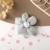 Accesorios de flor de perla tridimensional de organza ligera, rellenos de algodón, llenos de pedrería, adornos de flor de tela, productos semiacabados al por mayor