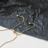 Tornozeleira Ajustável Simples Retro Osso de Cobra Deslizante para Mulheres, Moda de Nicho, Versátil, Sexy, Tendência, Não Desbota