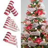 Tecido de Malha para Artesanato DIY Transfronteiriço Patchwork Listrado Vermelho e Branco Malha de PP Fita de Decoração de Natal Guirlanda Fita de Decoração para Árvore de Natal