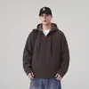 Chaqueta con Capucha Falsa de Dos Piezas para Hombre Otoño Invierno Exterior Impermeable Chaqueta de Montañismo Holgada Chaqueta de Trabajo Americana Desestructurada